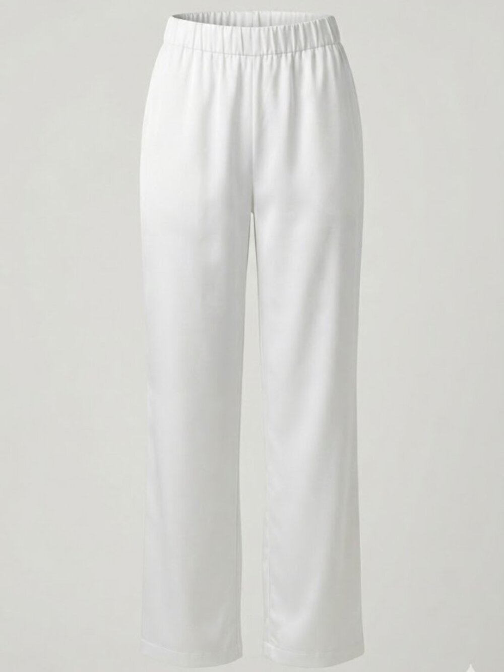 White Satin Wide Leg Pants XS Luxe Liquid Silky High Waist Flowy Minimalist Chic